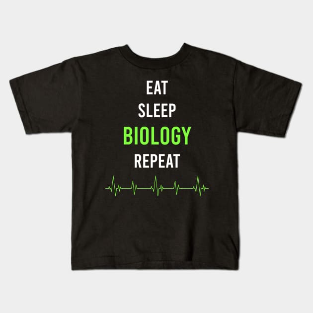 Eat Sleep Repeat Biology Kids T-Shirt by symptomovertake